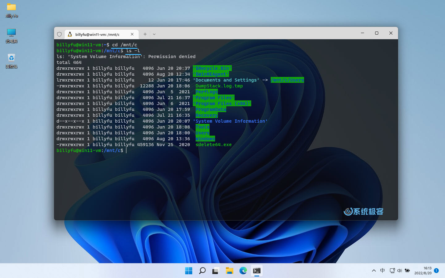 从 WSL Linux 访问 Windows 11 文件系统