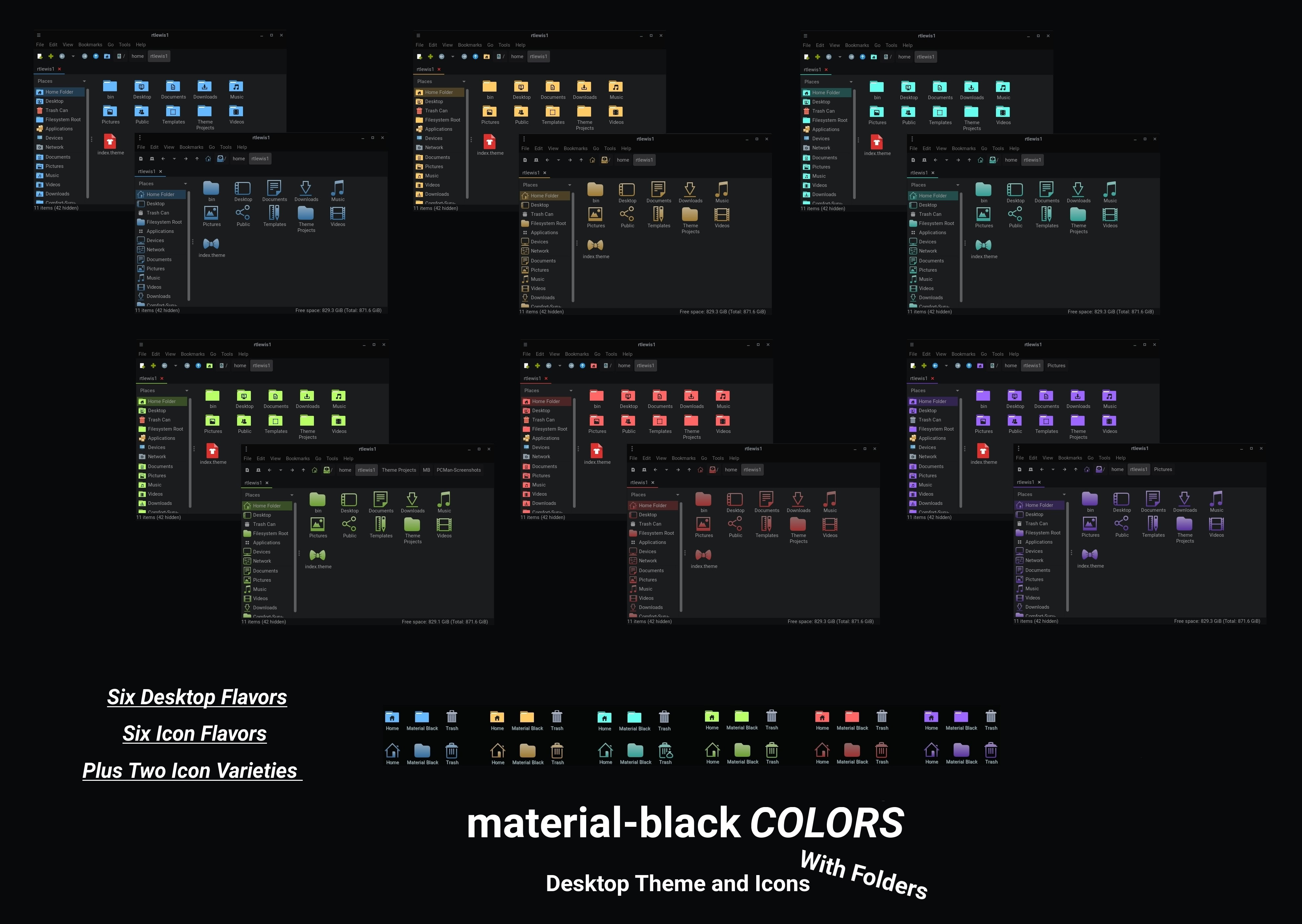 Material black colors：基于 Material 的 Ubuneu 深色主题
