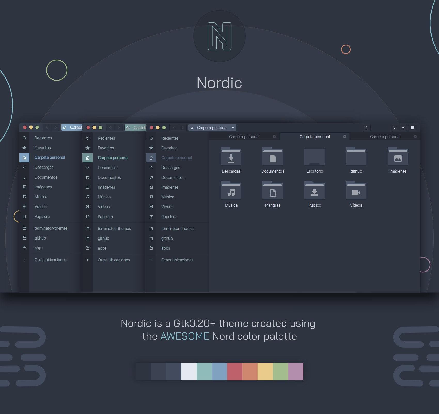 Nordic：现代风格 Ubuntu 深色主题