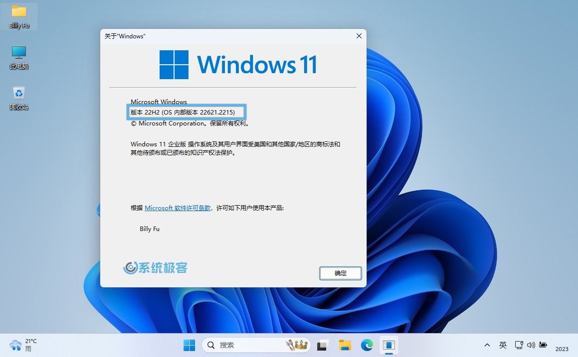 查看 Windows 11 版本号
