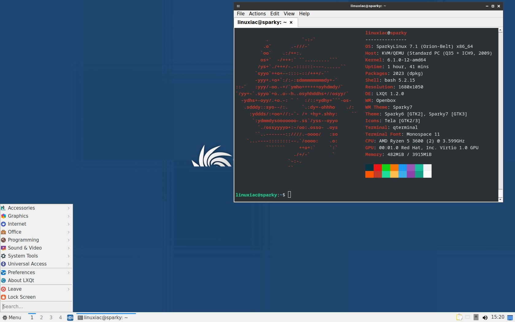 Sparky Linux 7.1 LXQt 桌面