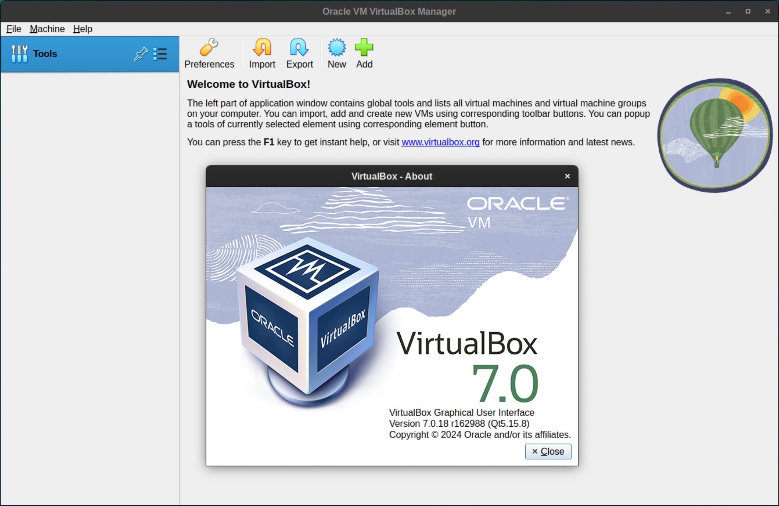VirtualBox 7.0.18
