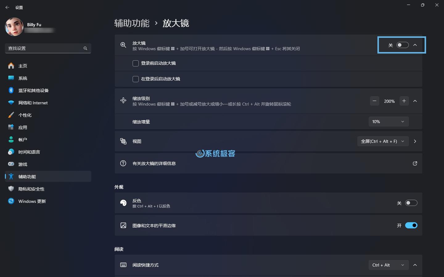 设置和启用 Windows 11 放大镜