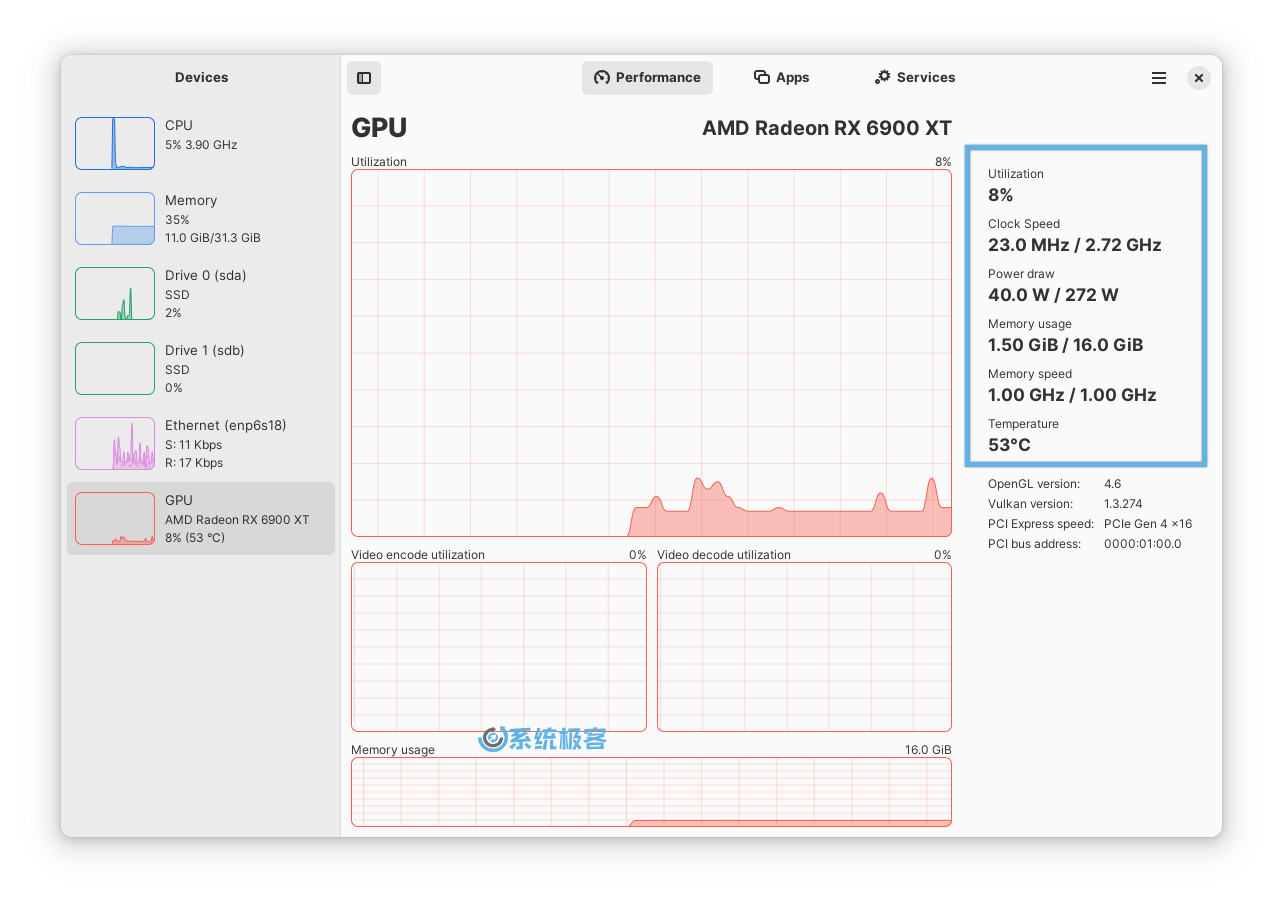 使用 Mission Center 查看 GPU 使用信息