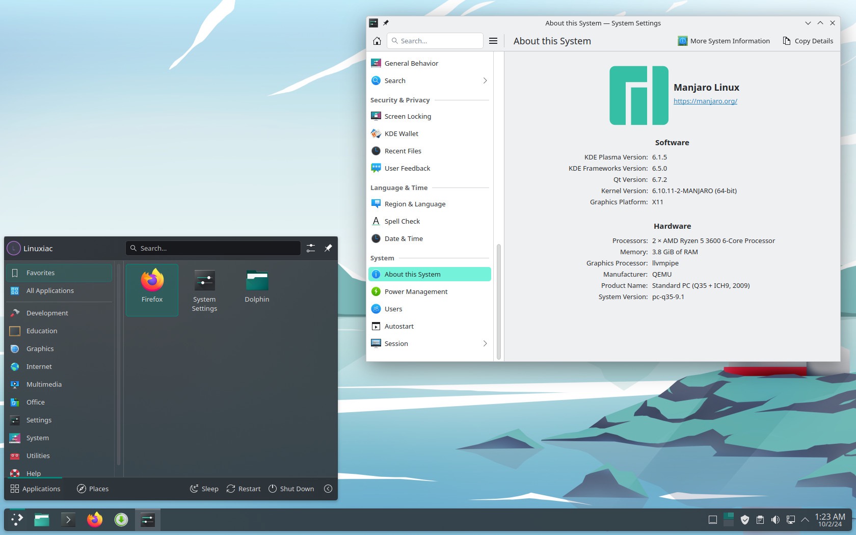 Manjaro Linux 24.1：Plasma 版本