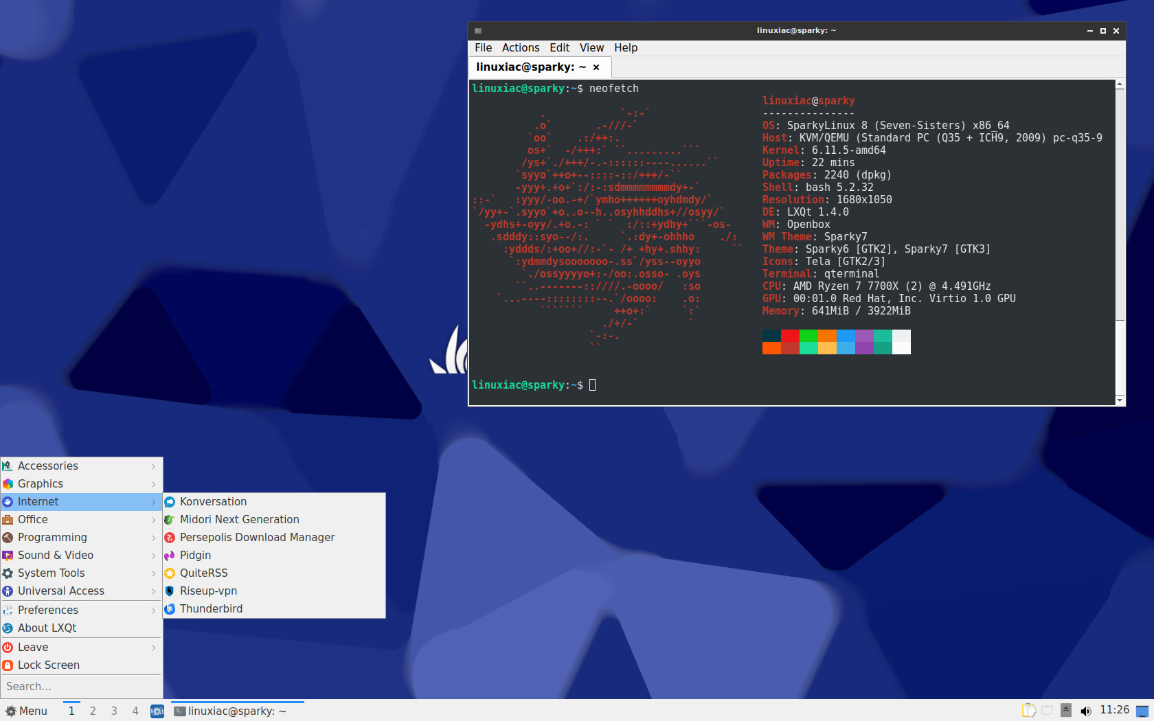 Sparky Linux 2024.11：LXQt 桌面版本