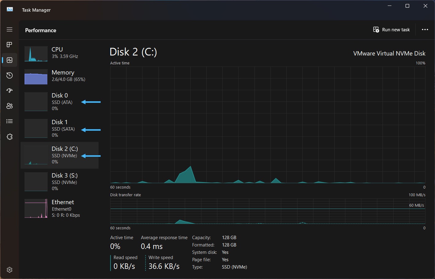 在任务管理器中查看 SSD 类型