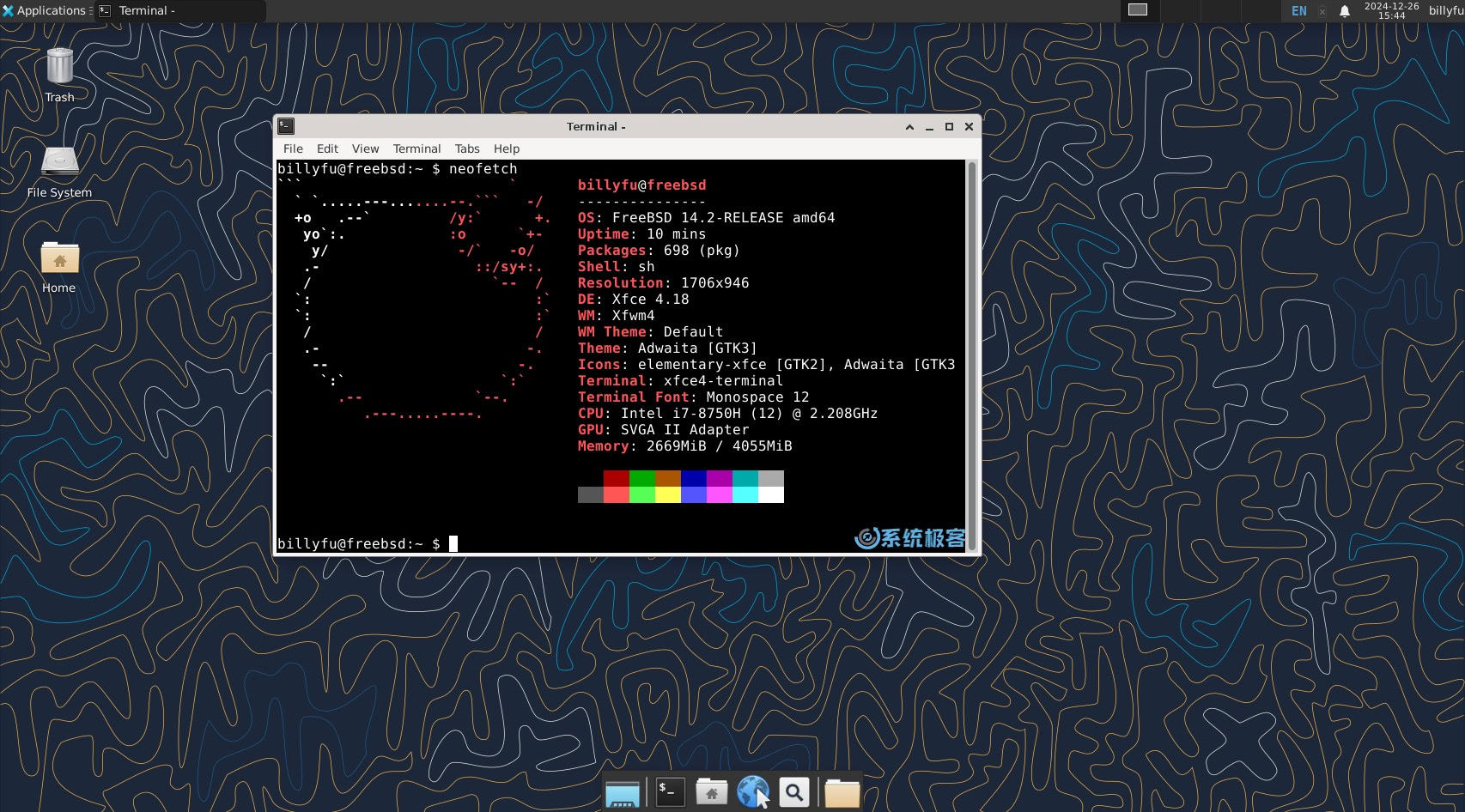 FreeBSD + XFCE 桌面