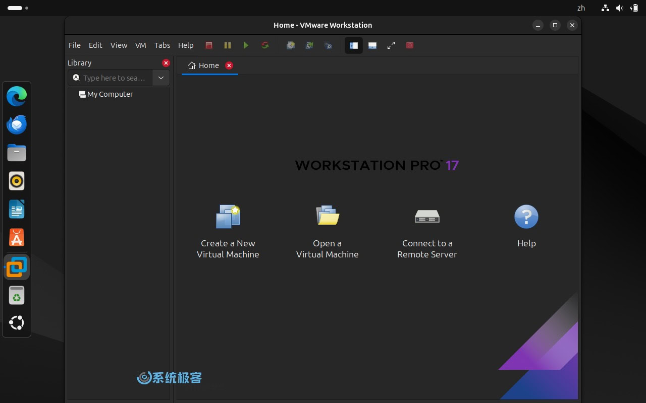 VMware Workstation Pro 17.0 for Linux 管理界面