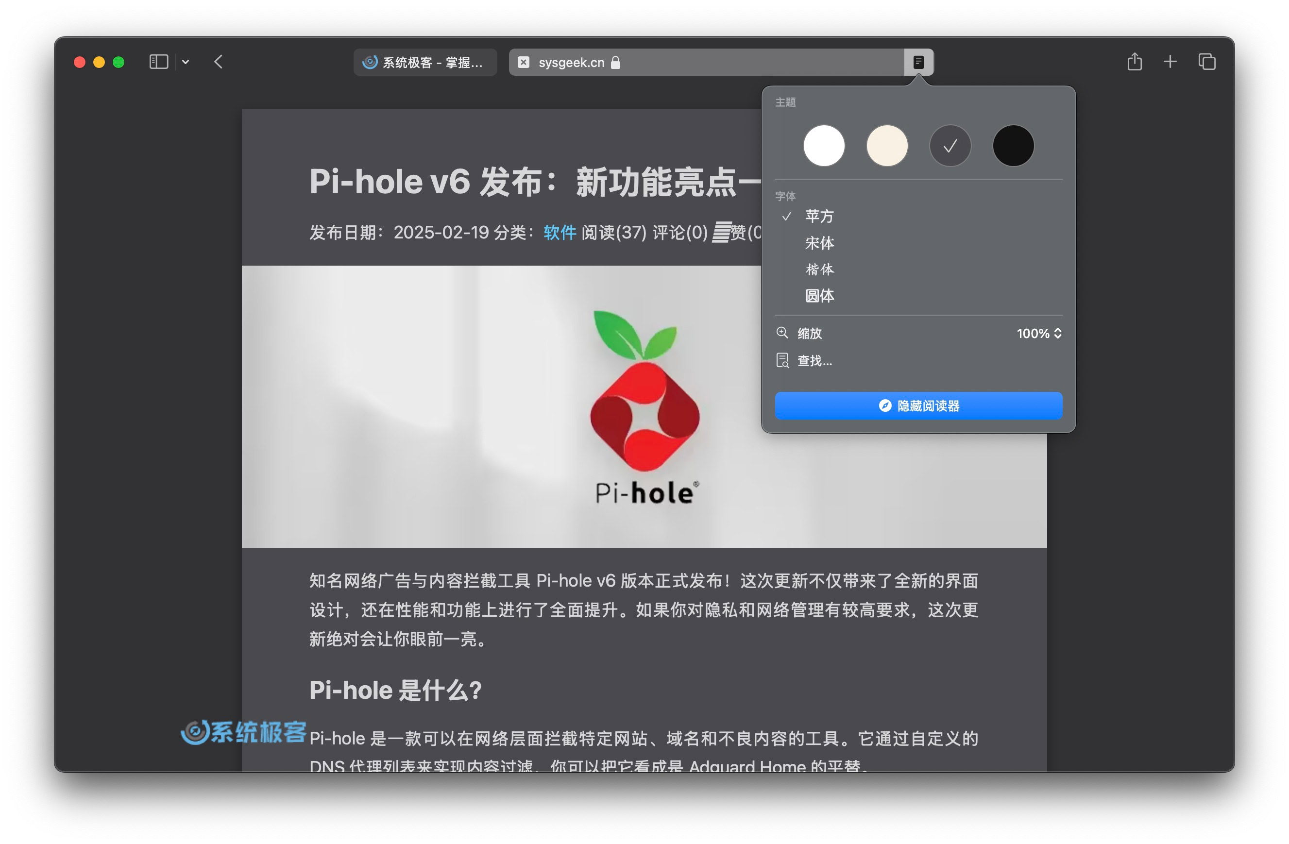 Apple Safari 阅读视图