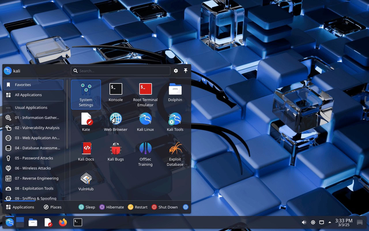 Kali Linux 2025 Plasma 桌面
