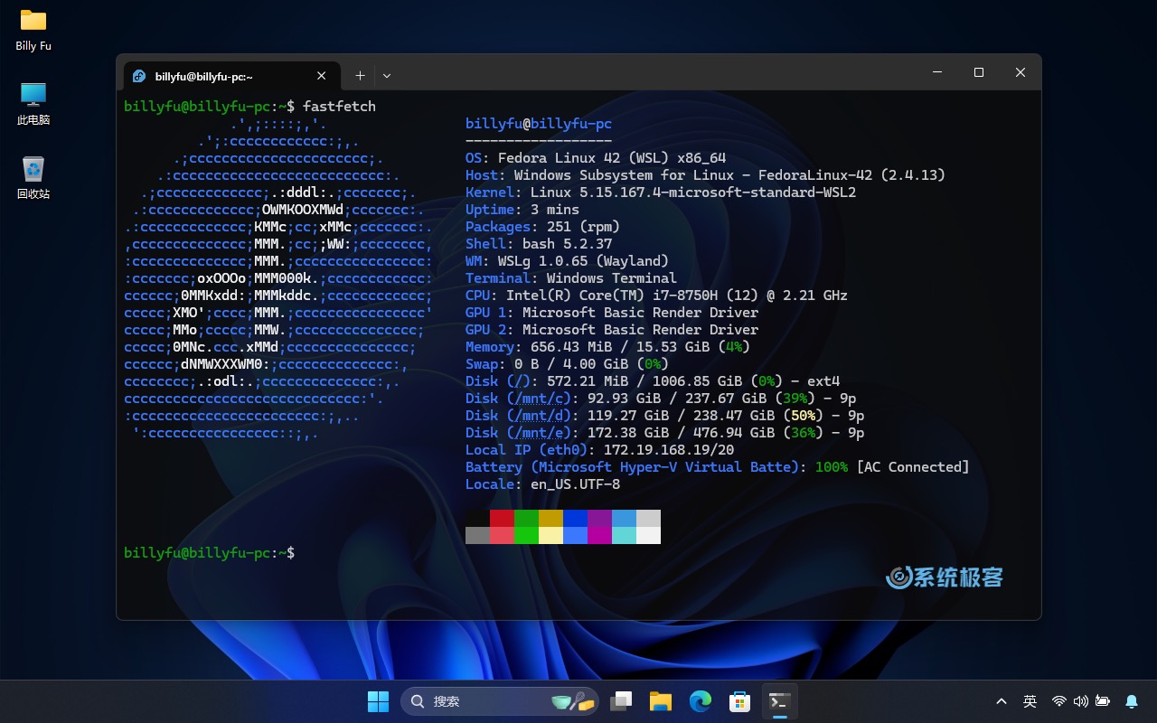 在 WSL 中运行 Fedora