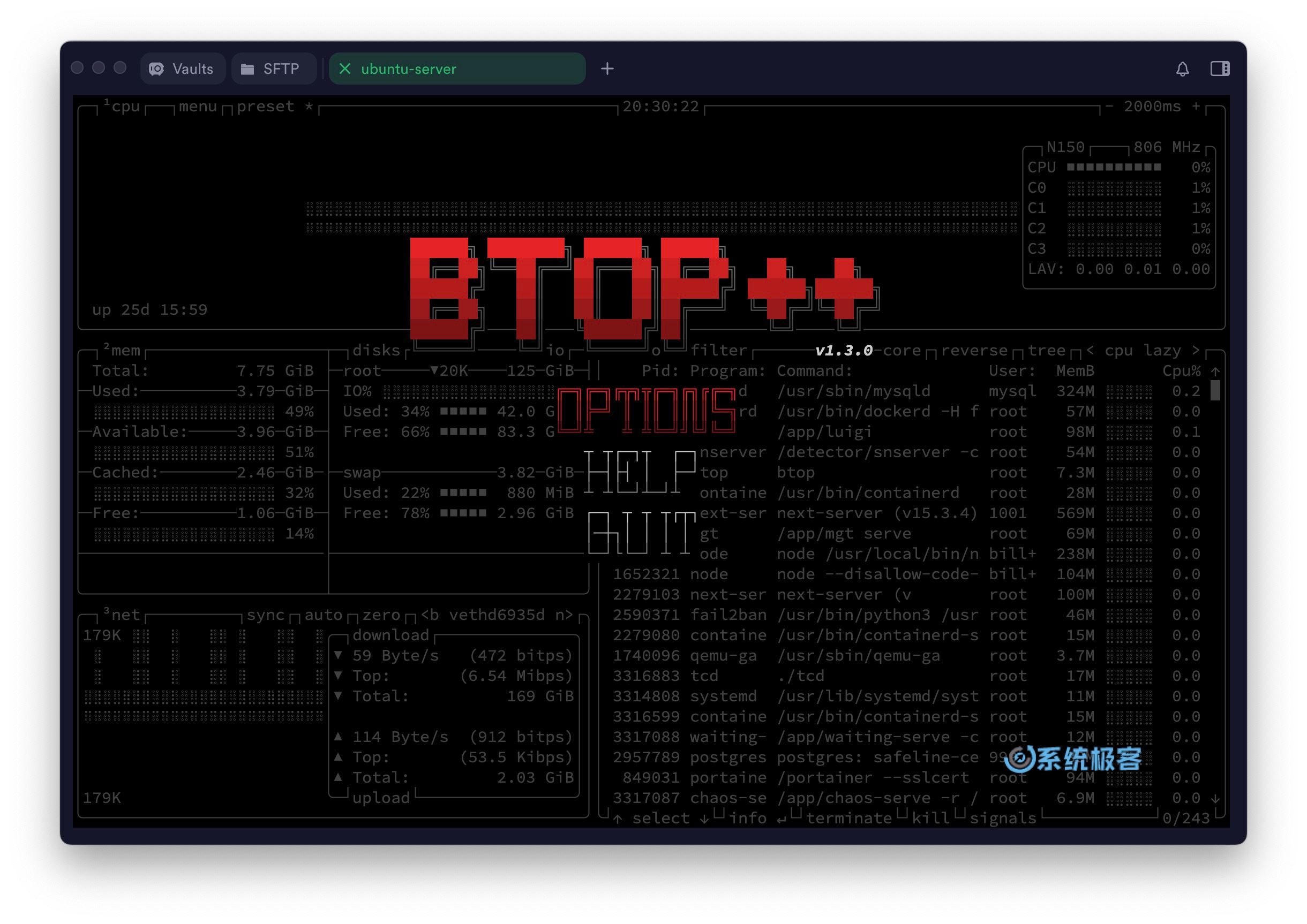 Btop 主菜单