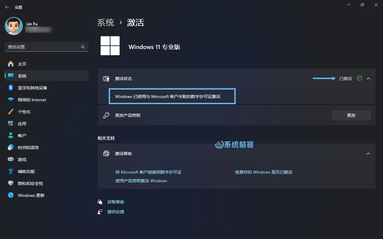 Windows 11 数字许可证激活