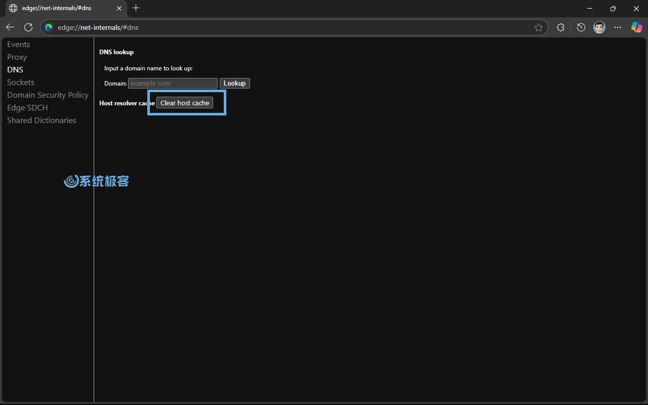 清理 Edge 的 DNS 缓存