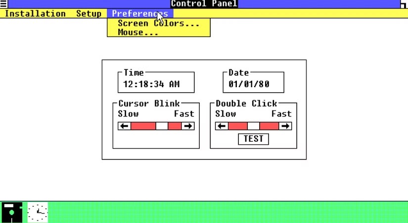 Windows 1.0 下拉菜单