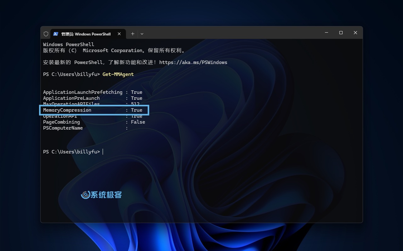 查看 Windows 内存压缩开启状态