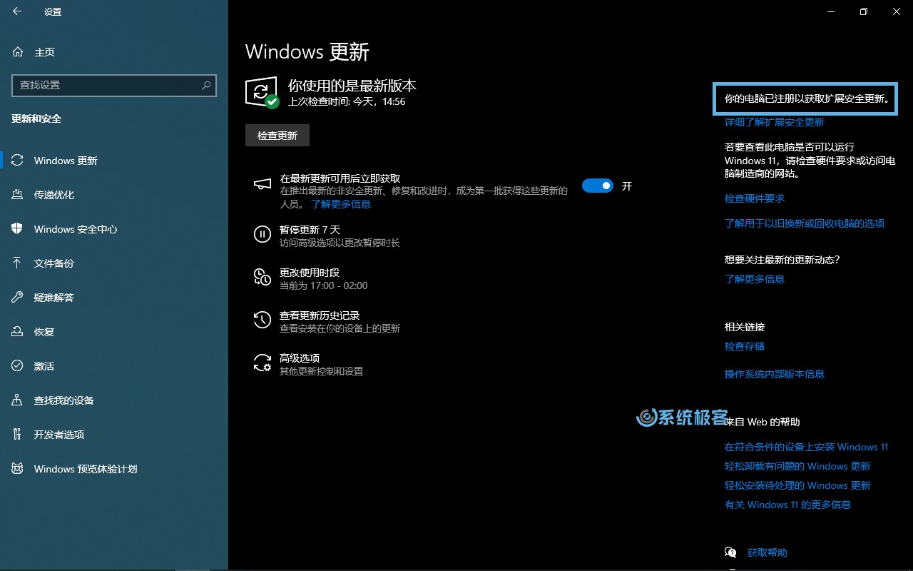 验证 Windows 10 ESU 注册状态