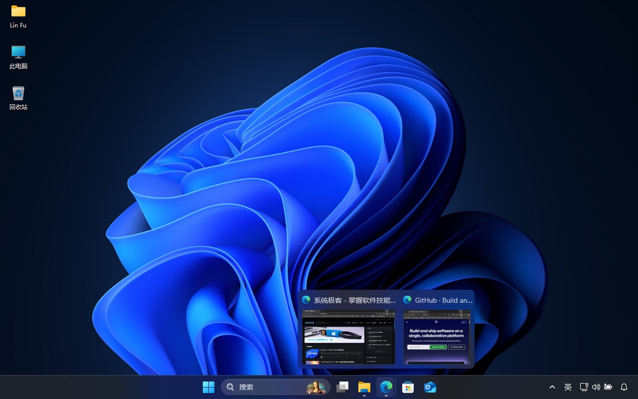 Windows 11 任务栏缩略图预览