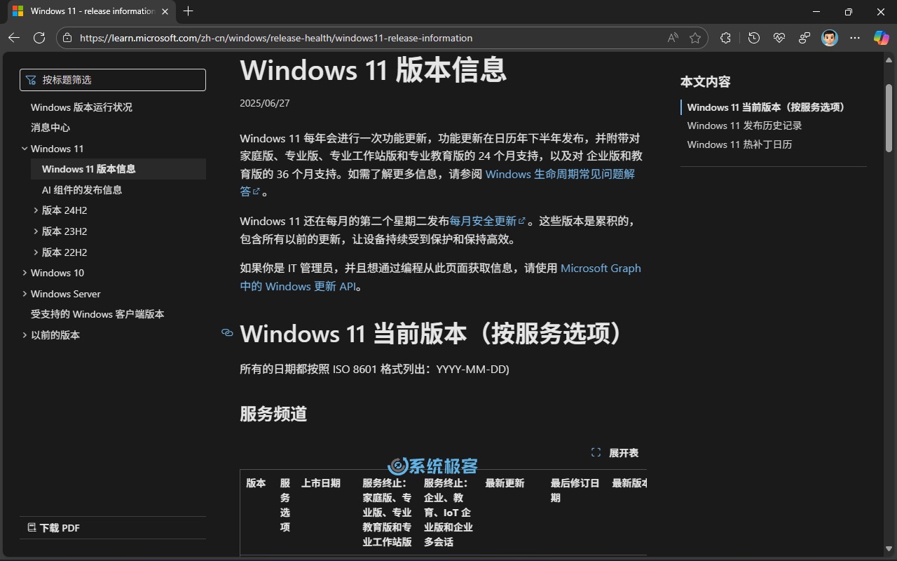 「Windows 11 版本信息」页面