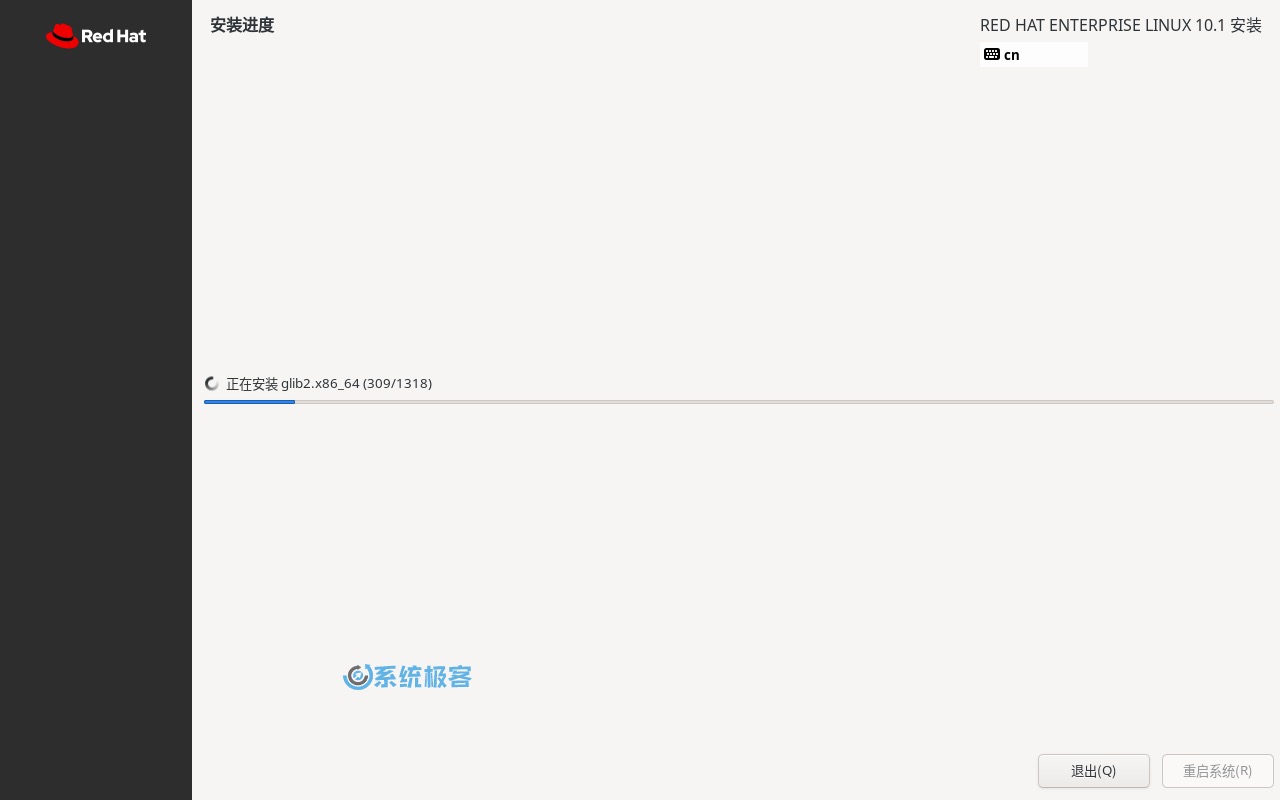 查看 RHEL 10 安装进度