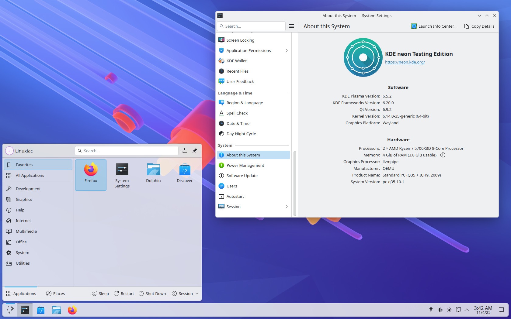 KDE Plasma 6.5.2 桌面