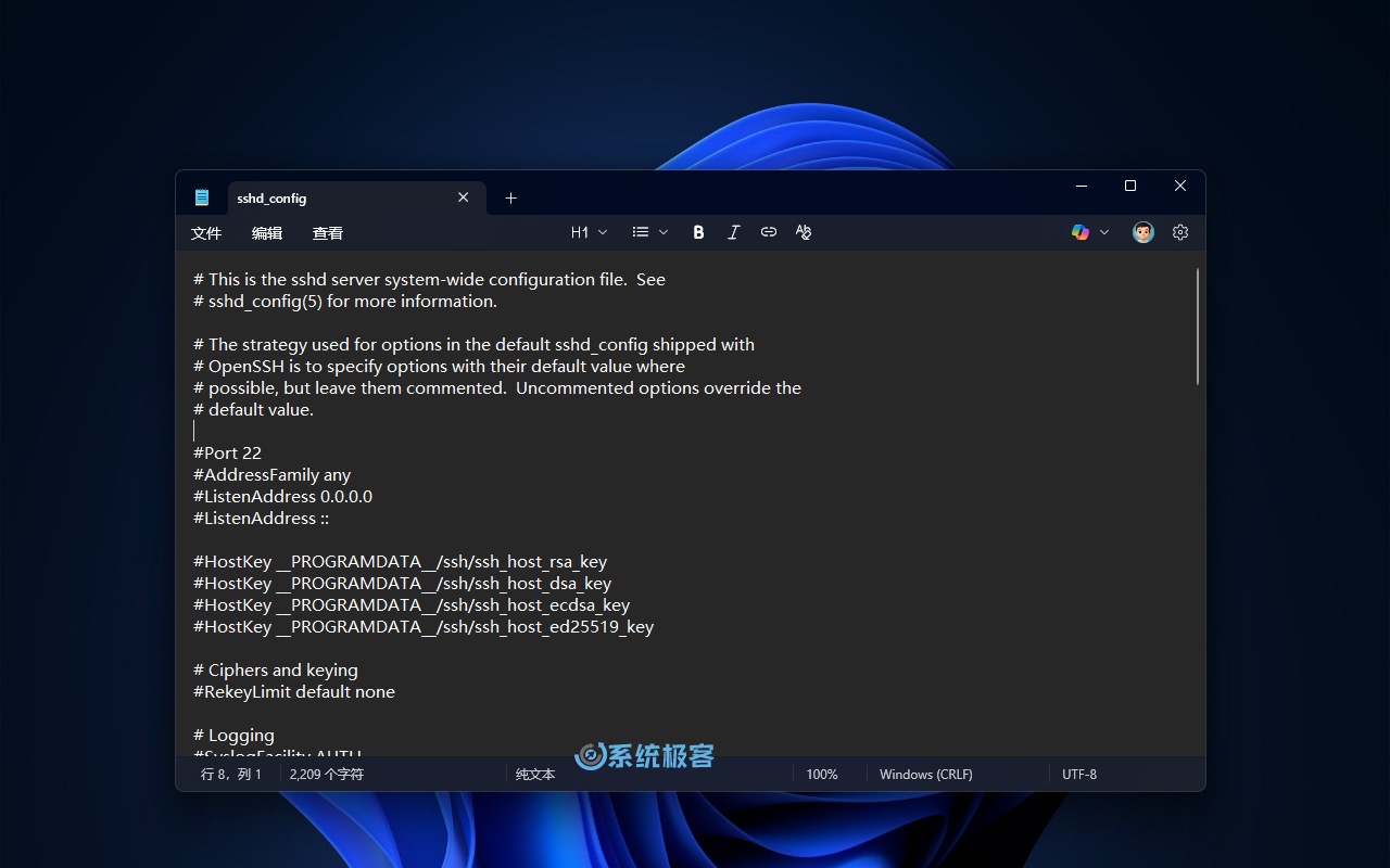 自定义 sshd_config 配置文件