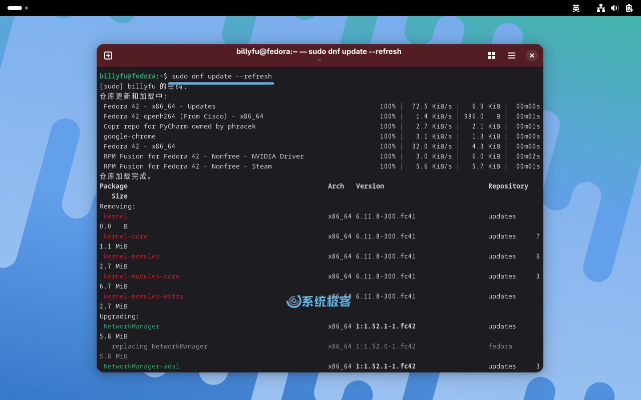 更新 Fedora 软件包