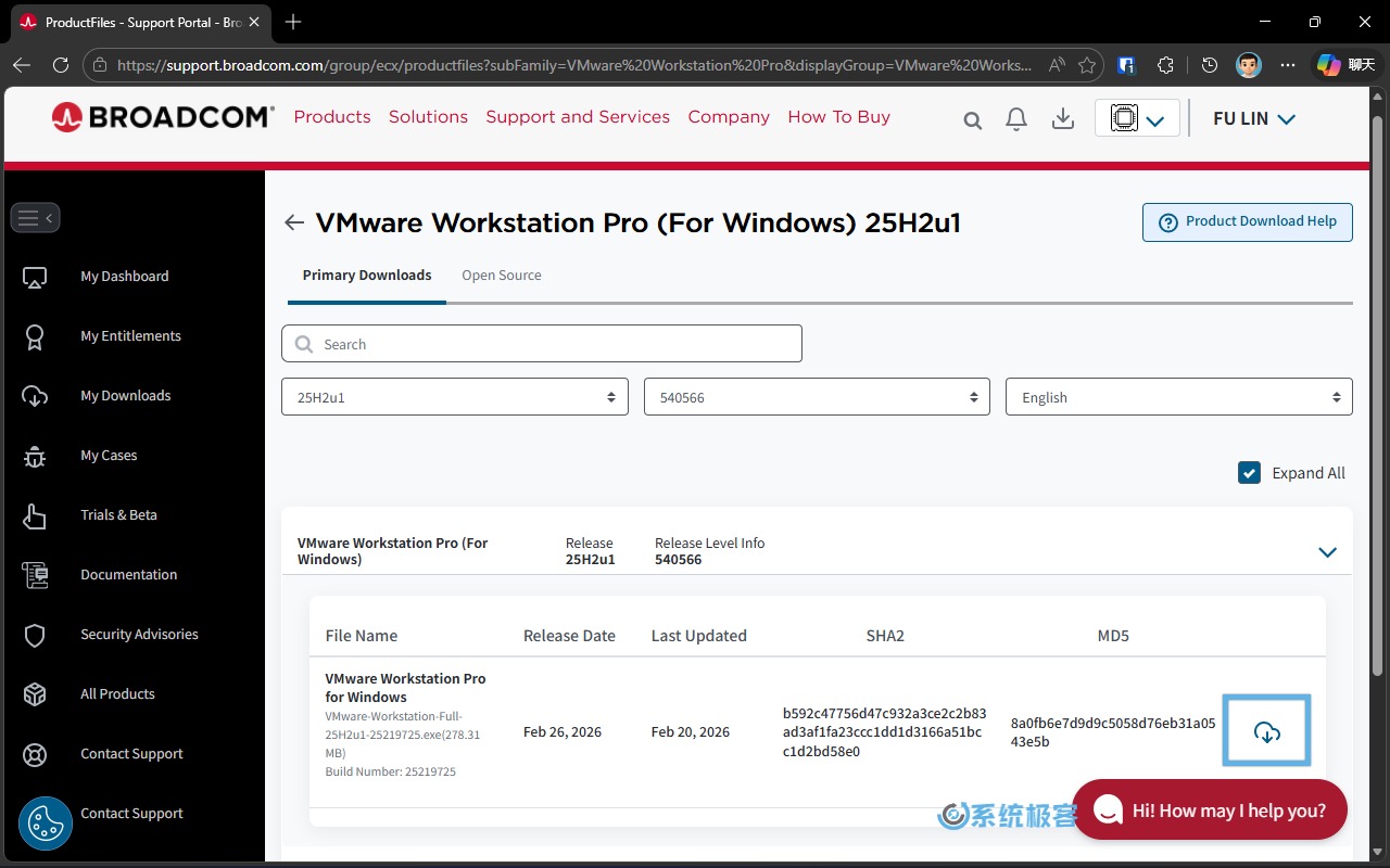 下载 VMware Workstation 安装程序