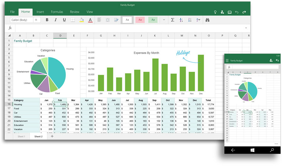 Excel for Windows 10